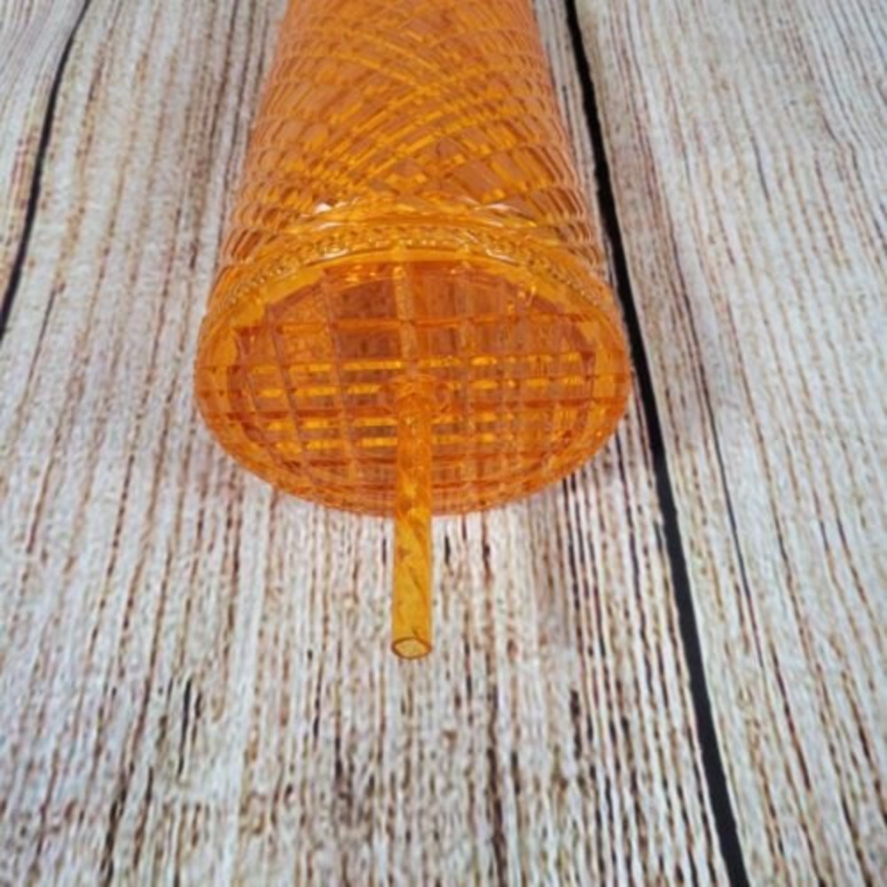 Starbucks 2022 Summer Orange Mango Ombre Jeweled Studded Tumbler 24oz Venti Cup - Picture 3 of 4